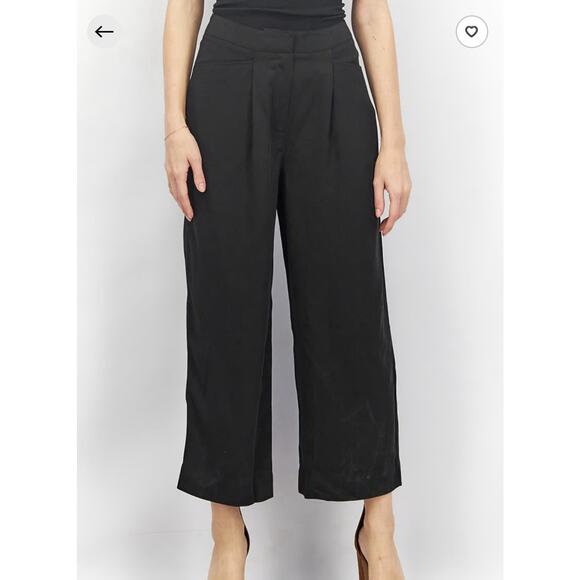 Avec Les Filles Women Regular Fit Solid Dress Pants, Black Sz 12‎ - Picture 1 of 15